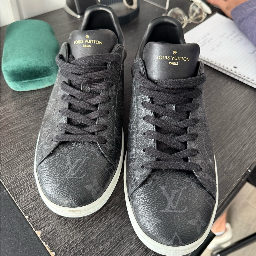 Black Louis Vuitton 2019 Monogram Pattern Sneakers